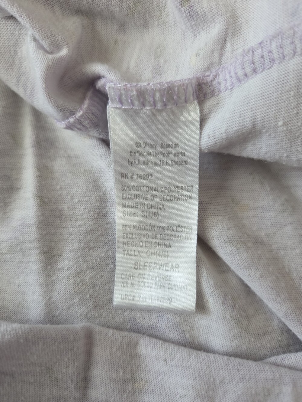 DISNEY Purple Long Sleeve EEYORE Nightgown Ladies - Picture 7 of 8